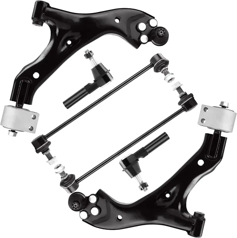 Front Lower Control Arms w/Ball Joints Outer Tie Rods Sway Bars Replacement Suspension Kit for Chevy Equinox 2005-2009 for Saturn Vue 2002-2007 for Pontiac Torrent 06-09 Passenger Driver Side(6PCS)