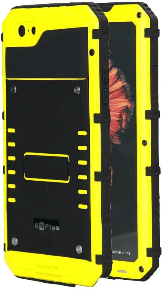 iPhone 6 Plus Hülle (Gelb),[IP68 Wasserdicht 2 Meter Unterwasser] Metall Rahmen mit Eingebautem Panzerglasfoie Rundum Schutz Stoßfest Outdoor Case für iPhone 6s Plus (5,5 Zoll)
