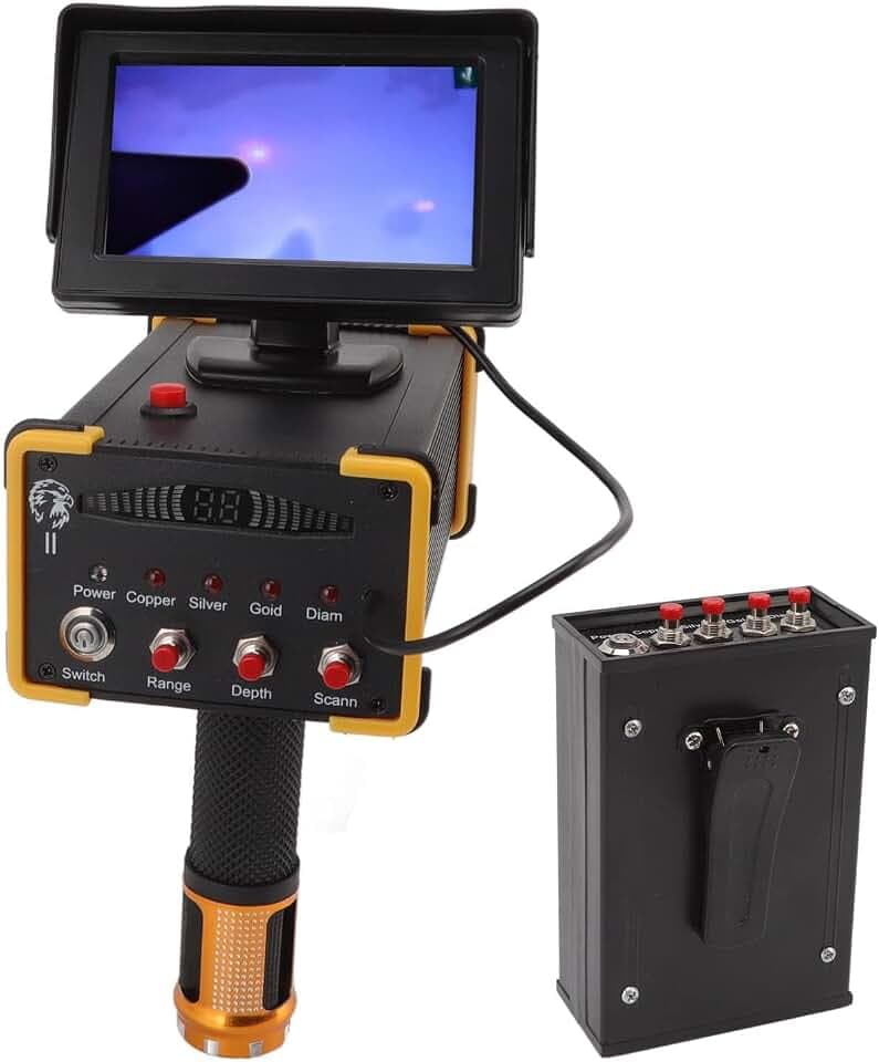 Metal Detector Scanner Device 15m Deep Professional Gold Finder Underground Location Detecting Identifying Machine with Search Range 1000m 100‑240V (US Plug)