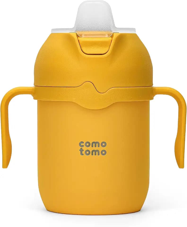 Comotomo Toddler Tumbler, Yellow, 8oz (Straw + Spout)