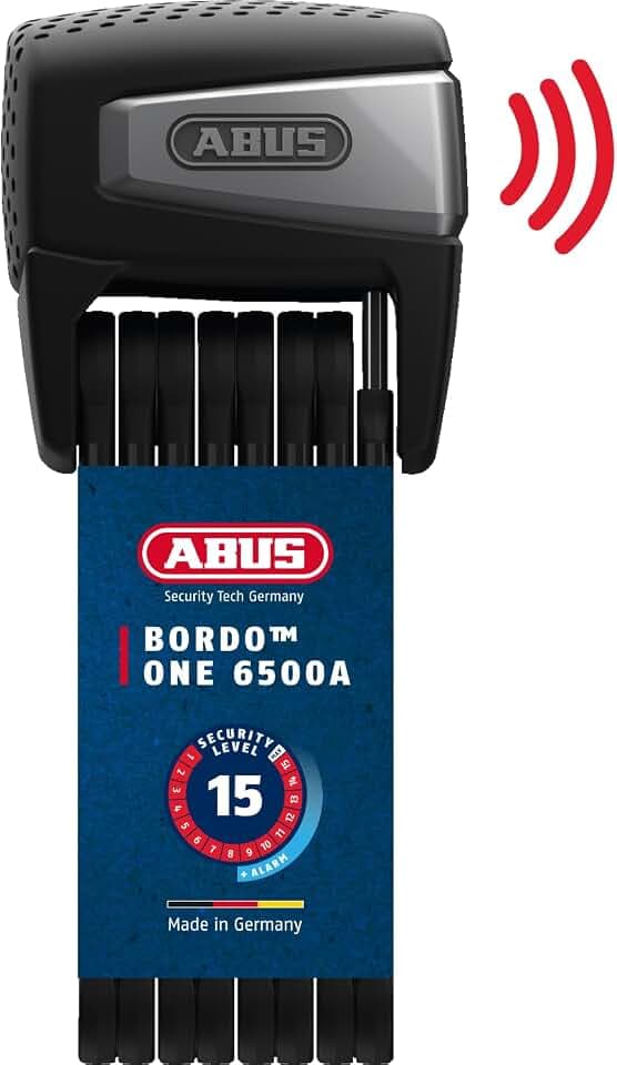 ABUS Faltschloss BORDO One™ 6500A - Smartes Fahrradschloss mit Alarm - schlüsselloses Öffnen per Smartphone und Smartwatch - inkl. Halter - ABUS-Sicherheitslevel 15