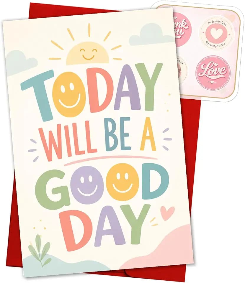 (8x5.3Inch) Today Will Be A Good Day Card Encouragement Greeting Card