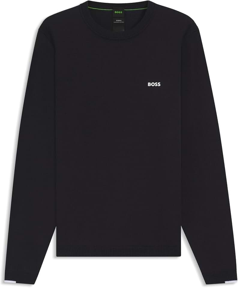 BOSS Pullover Aus Baumwolle Mit Kontrast-Details