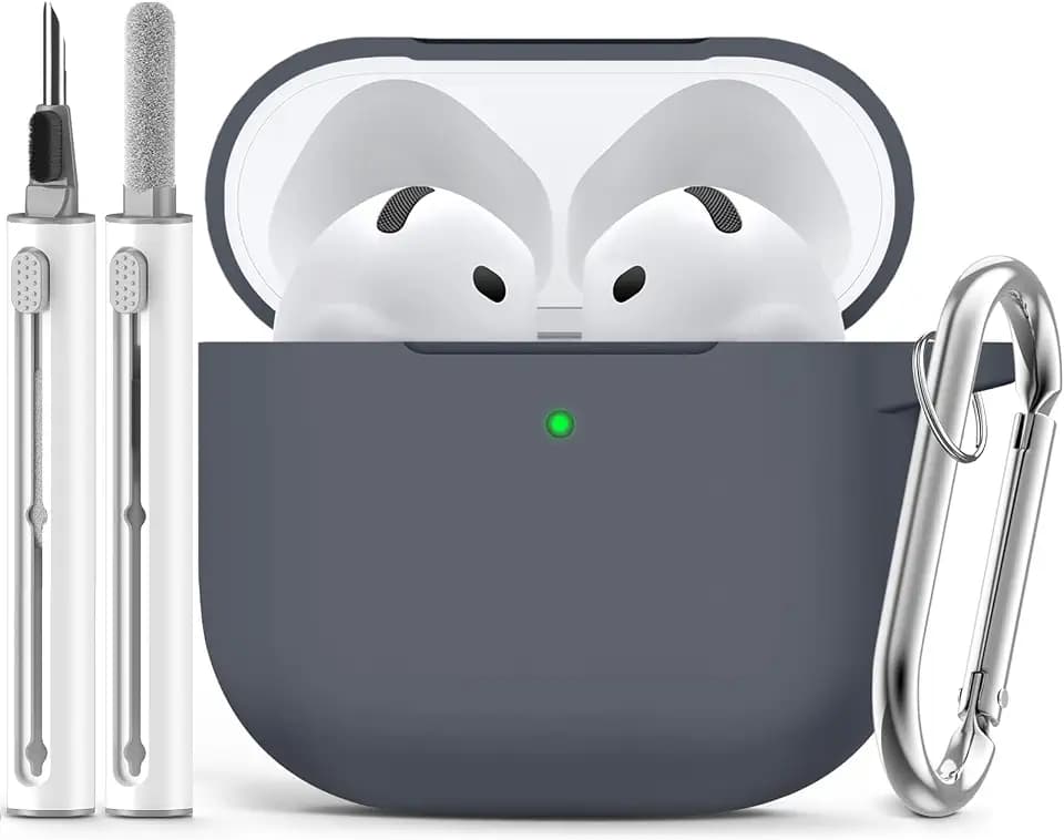 Ljusmicker for AirPods 5/4 Case (2026/2024) with Cleaner Kit,Dark Grey