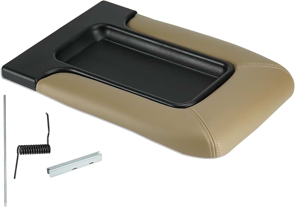 ILONPA Beige Center Console Lid Cover Armrest Box Cover Fits for 2001-2006 GMC Yukon XL, GMC Sierra, Chevy Tahoe Suburban Silverado, 2002-2006 Chevy Avalanche -19127364 19127366 19127365
