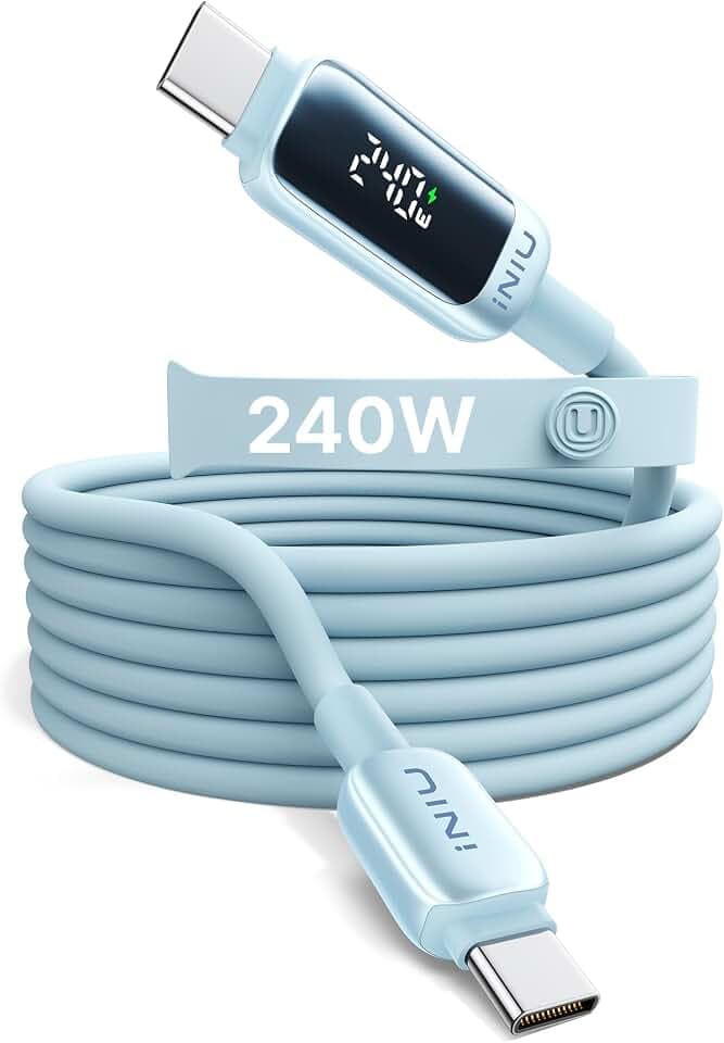 INIU 240W USB C Kabel, [2m] USB C auf USB C PD 3.1 Silikon Schnellladekabel