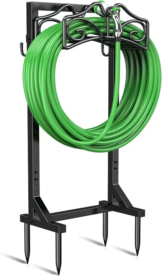 Keten Garden Hose Holder, Heavy Duty, Freestanding for Outside, Metal