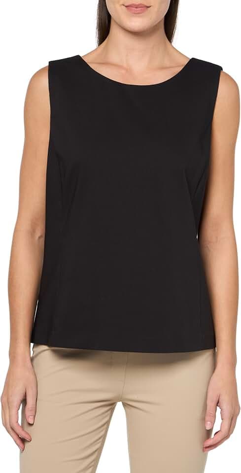 H Halston Womens Sleeveless High Neck Compression Cotton Top