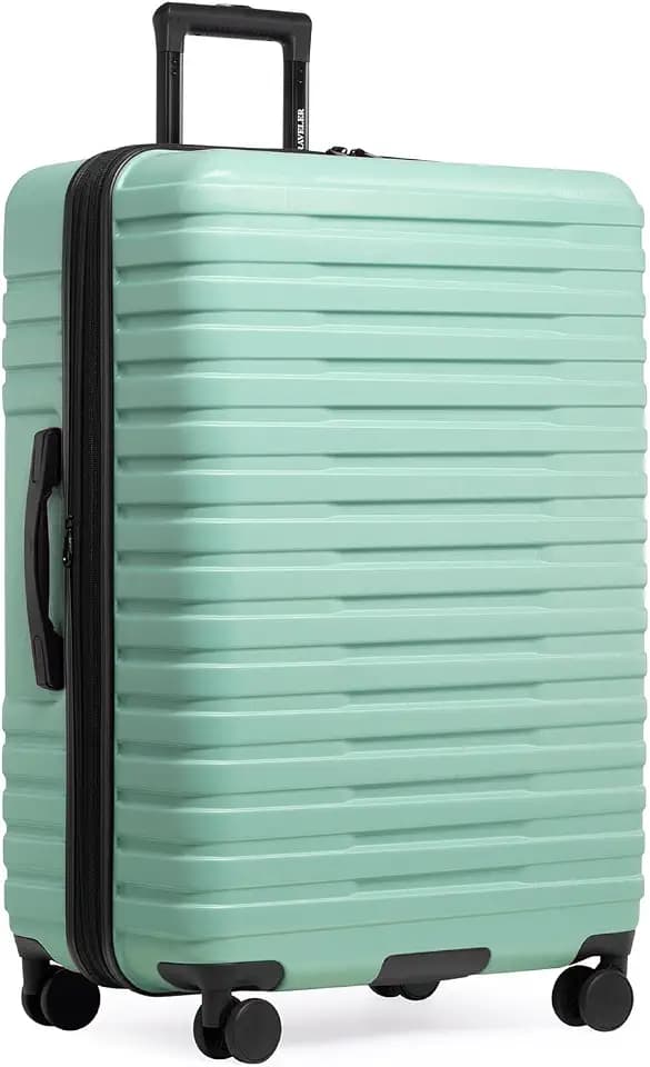 U.S. Traveler Boren Expandable Hardside Rugged Travel Luggage with 8 Spinner Wheels, Mint, Checked-Large 30-Inch