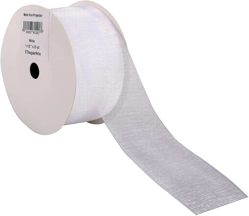ITIsparkle 22 m Organza Chiffon Organzaband in 38mm Breite - Weiße