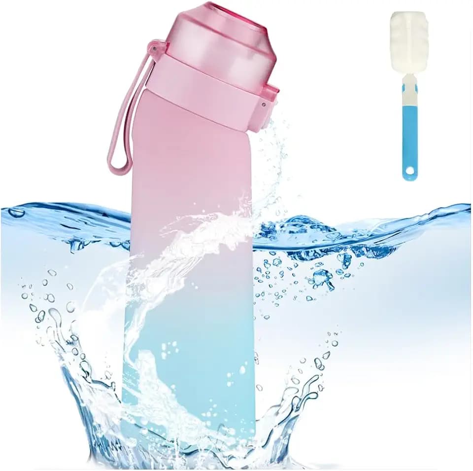 650 ml Trinkflasche mit Strohhalm, wasserflasche für Erwachsene Kinder Tritan BPA-frei, Ein-Knopf-Öffnung, Dichtring mit Verschluss, hygienischer Klappdeckel, spülmaschinenfest, tragbar