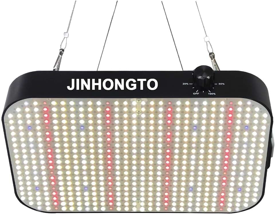 65 Watt LED Grow Lampe Dimmbar, Pflanzenlampe LED Vollspektrum, Daisy Chain Funktion, Leiser eingebauter Lüfter