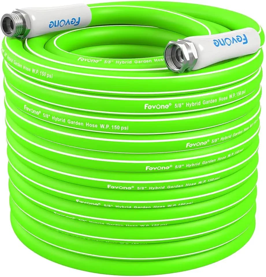 FEVONE 25 ft Hybrid Polymer Garden Hose, Heavy Duty Water Hose
