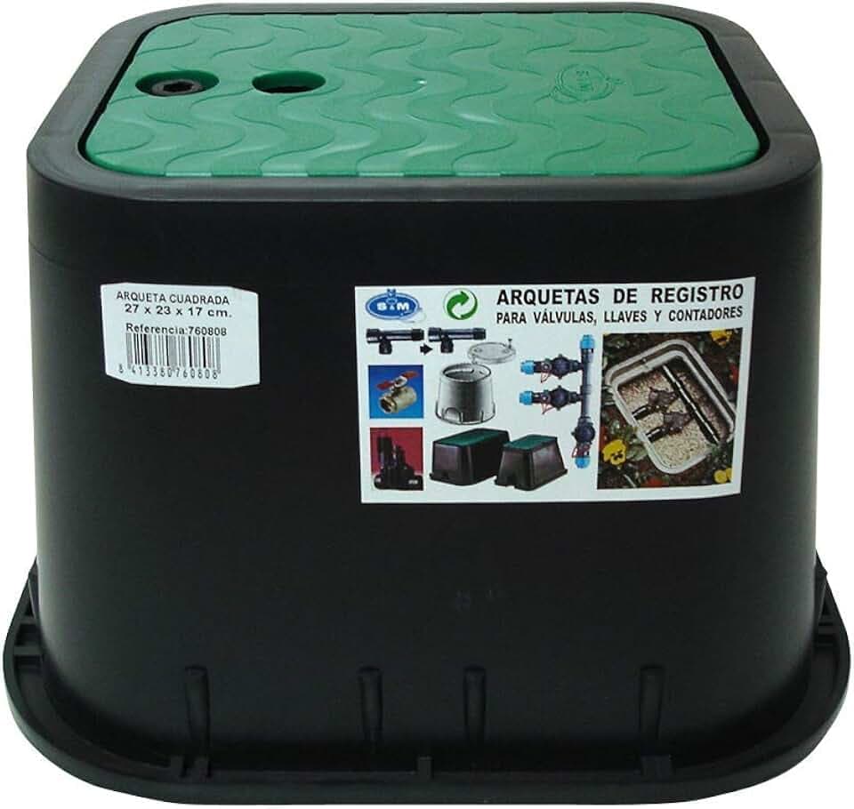 S&M 760808 Vergrabene Bewässerungsbox, 2 Ausgänge, Schwarz/Grün