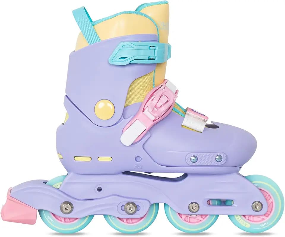 Nattork Inline Skates for Girls Kids Teens Boys Age 4-16, 4 Sizes Adjustable Blades Roller for Outdoor Indoor Birthday