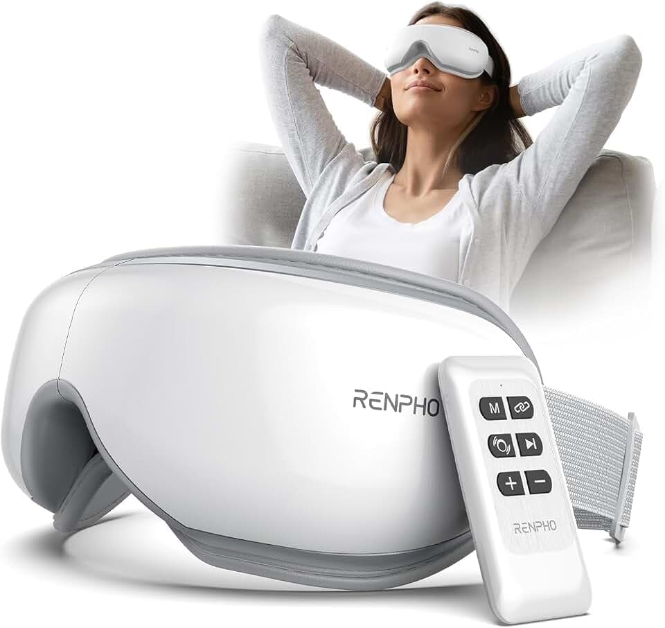 RENPHO Augenmassagegerät mit Wärme, Schlafmaske mit Fernbedienung