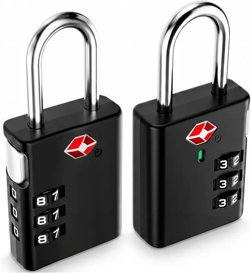 LUGGEX Zahlenschloss, TSA Kofferschloss, Vorhängeschloss mit Zahlencode Kofferschloss für Flugreisen, Zahlenschloss 3 Stellig, Spindschloss, Zeltschloss, Klare Zahlen, LLX-Enhance(Anthrazit,2,2)