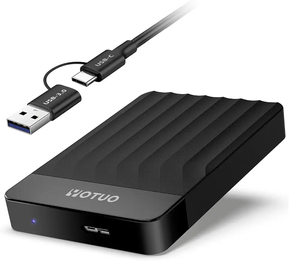 YOTUO 1TB External Hard Drive, Portable Storage Expansion HDD, USB 3.0 & USB-C for PC, Mac, Desktop, Laptop, Smartphone, PS4, Xbox One, Xbox 360, Office & Game, Black