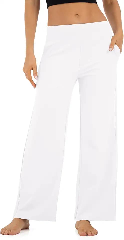Wide Leg Pants for Women with Pockets High Waisted Yoga Pants Lounge Buttery Soft Dress Work Palazzo Casual Sweatpants