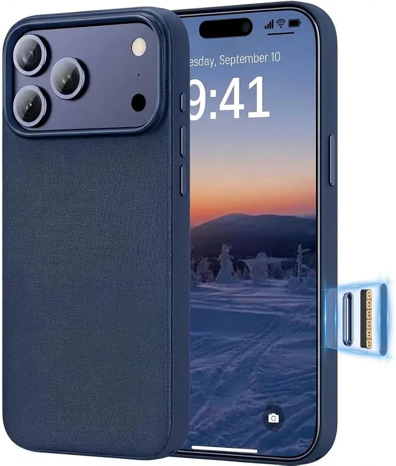 RIOBIO for iPhone 17 Pro Max Case TechWoven [Fit for MagSafe] Woven Blue