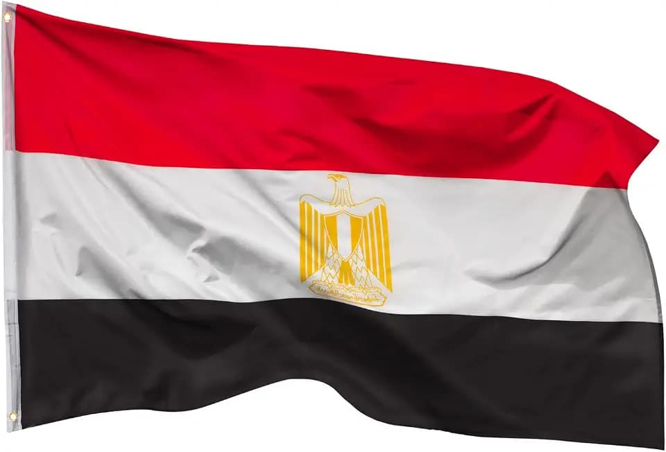 PHENO FLAGS Ägypten Flagge 90x150cm - wetterbeständige Fahne mit Messingösen, 100% Polyester, robuste Doppelnaht & in lebendigen Farben - ideal für Flaggen-Liebhaber