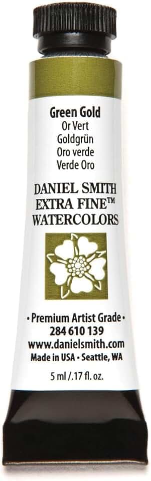 Daniel Smith Extra Fine Watercolor Paint, 5ml Tube, Green Gold, 284610139