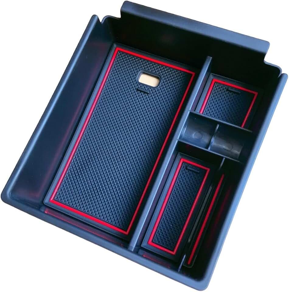 【3 Farben】 Tucson NX4 Mittelkonsole Ablagefach für Hyundai Tucson 2021-2024 Automatikgetriebe Zubehör Armlehne Mittelarmlehne Organizer (Rot)