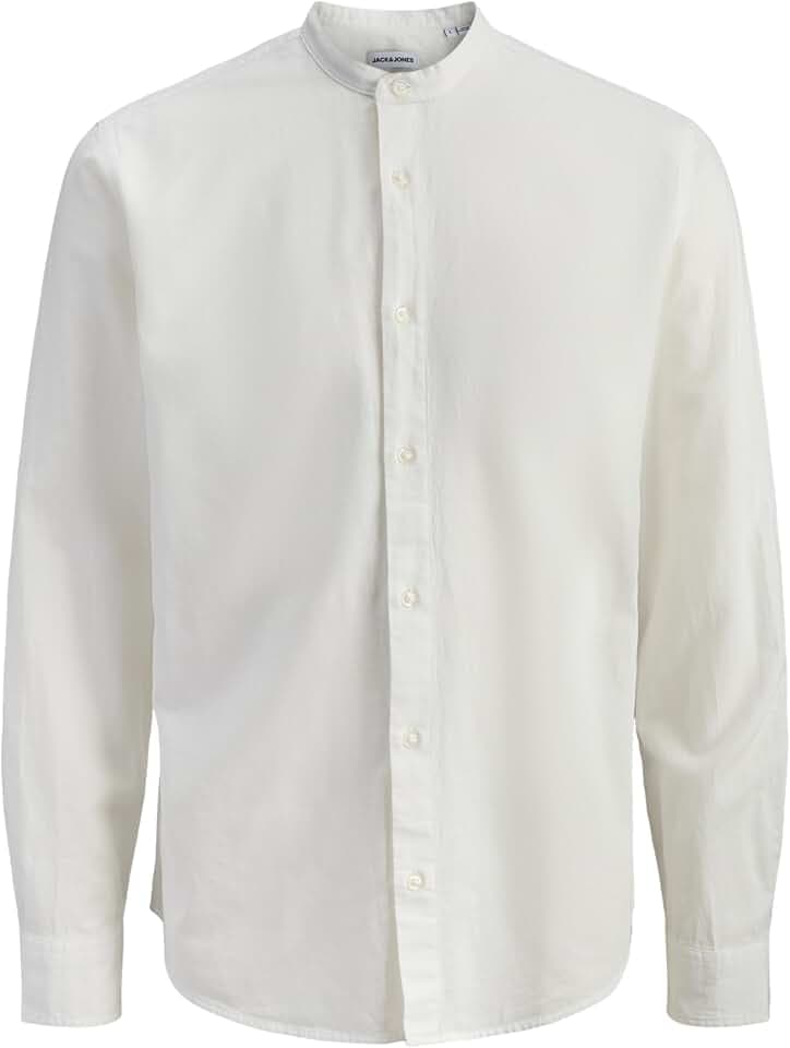 JACK & JONES Herren Jjebreeze Linen Blend Band Shirt L/S Jnr