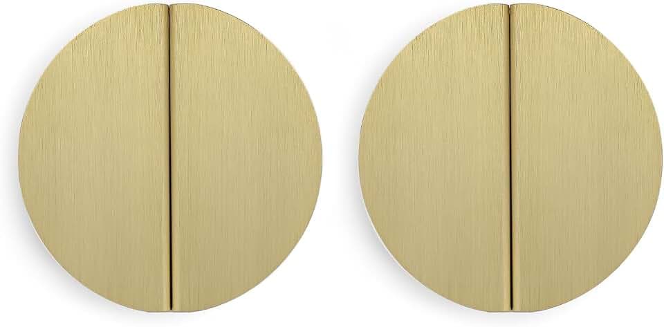 Gold 2-1/2 Zoll Schubladengriffe, 4 Stück gebürstete Messing Halbmond Schrankgriffe Halbkreisknöpfe mit Schrauben für Küchenschrank Schlafzimmer Möbel Tür