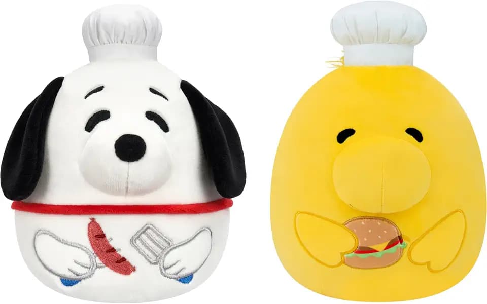 Squishmallows Original Peanuts 8in Snoopy & Woodstock BBQ Americana – Official Jazwares Plush (Little)