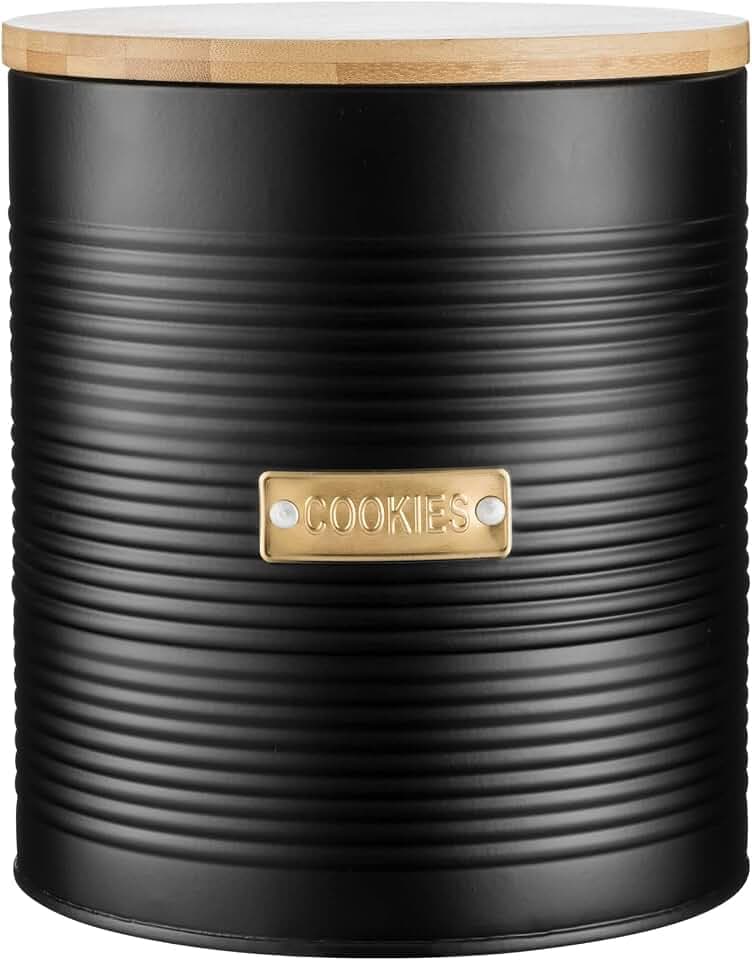 Typhoon Otto Keksdose mit Bambusdeckel 2,6 Liter, schwarz, Silikondichtung