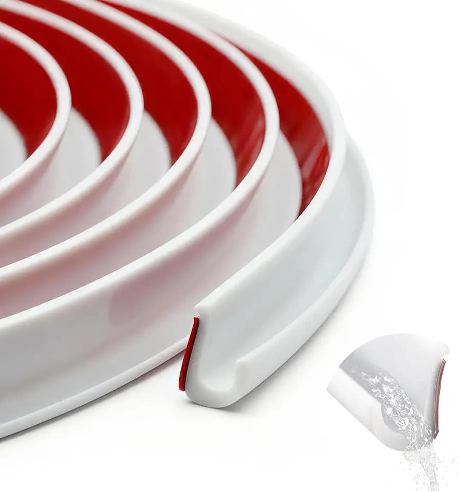 RV-Regenrinnen, 10 Meter lang, Gummi-Tropfleiste, PVC-Regenstreifen, J-förmige Dachregenumleitung, selbstabdichtendes Klebeband, geeignet für Autotüren Wohnwagen (weiß)