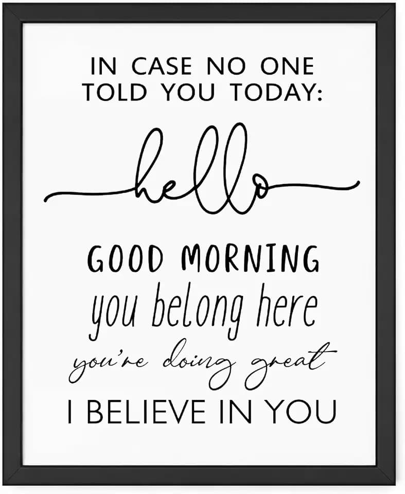 Classroom Signs for Teachers, Inspirational Teacher Decor for Classroom Wall Art Print, High School Teacher Supplies, Middle School Classroom Decorations, Back to School Decor (I Believe, 11X14, Framed)