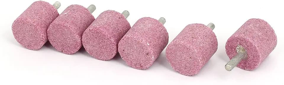 sourcing map 6 Stk 6mm Schaft Zylinderkopf Dorn montiert schleifpunkt rosa