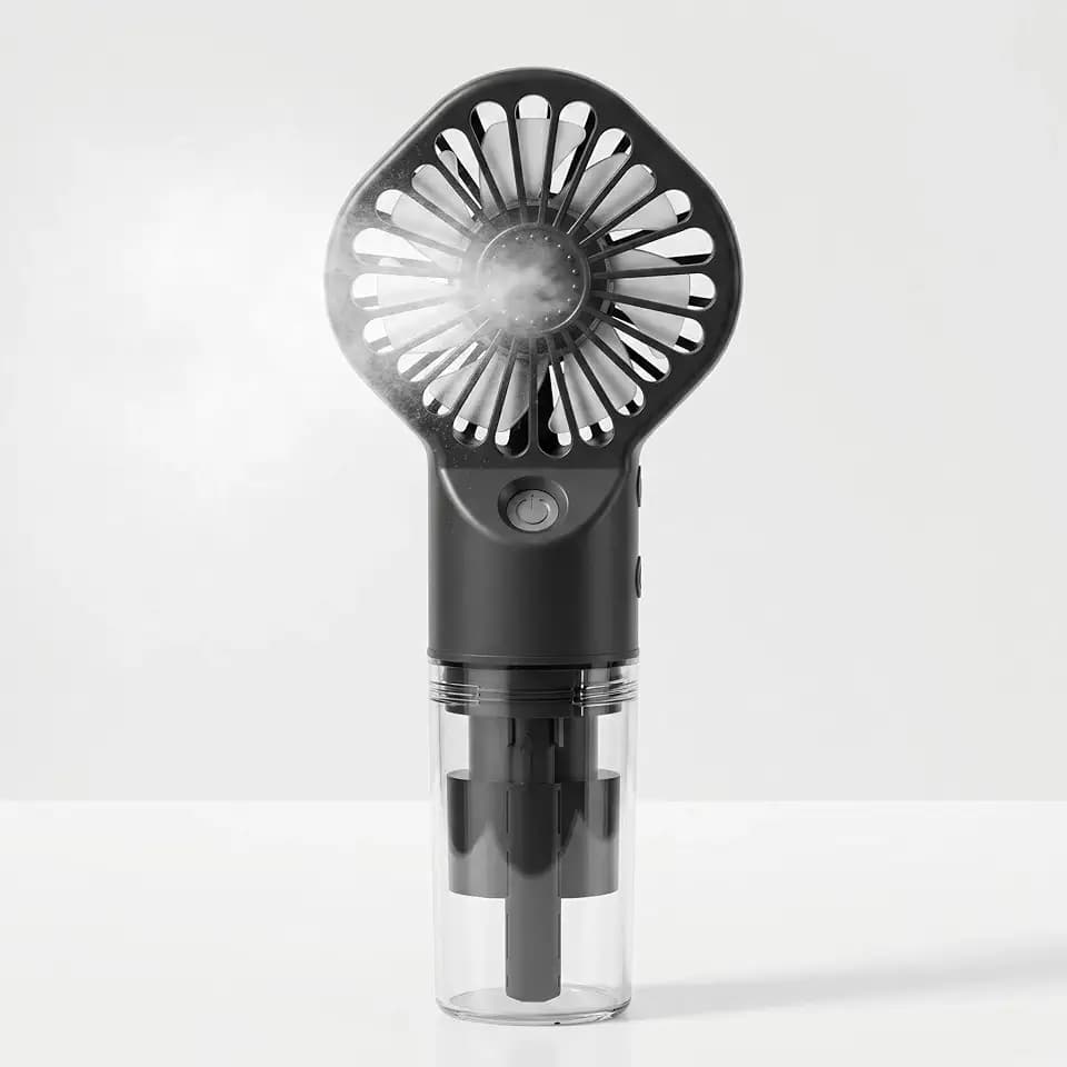 Handventilator mit Wassernebel-Spray, tragbarer Mini-Ventilator, 4 Geschwindigkeiten, verstellbare Kühlung, Handsprühventilator, batteriebetrieben, kleiner Ventilator, Handheld für Reisen