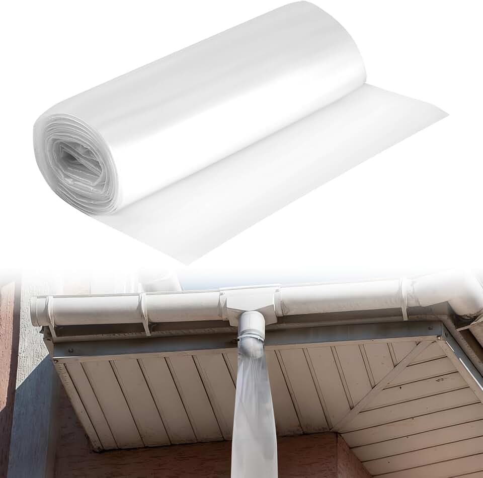 Dachrinnenschlauch 20 cm × 10 m, PE Fallrohr Schlauch, Schlauchfolie