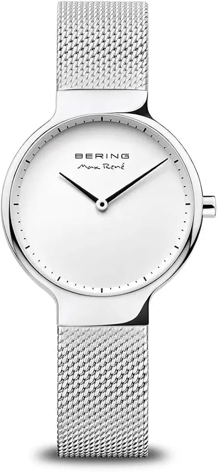 Bering Damen Quarz Uhr | Armbanduhr 31 mm Edelstahlgehäuse und Zifferblatt | Milanaisearmband | Saphierglas | 5 ATM | 15531
