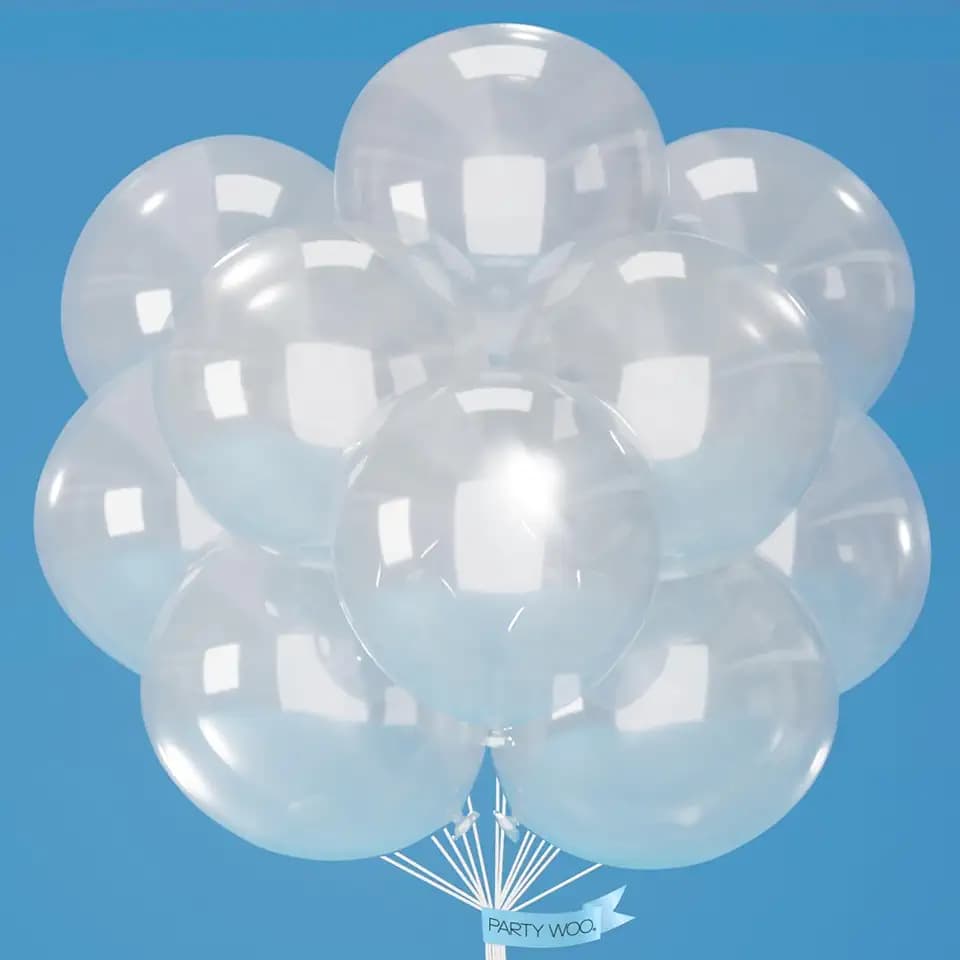 PartyWoo Clear Balloons 20pcs Transparent Latex Helium Balloons 18 Inch