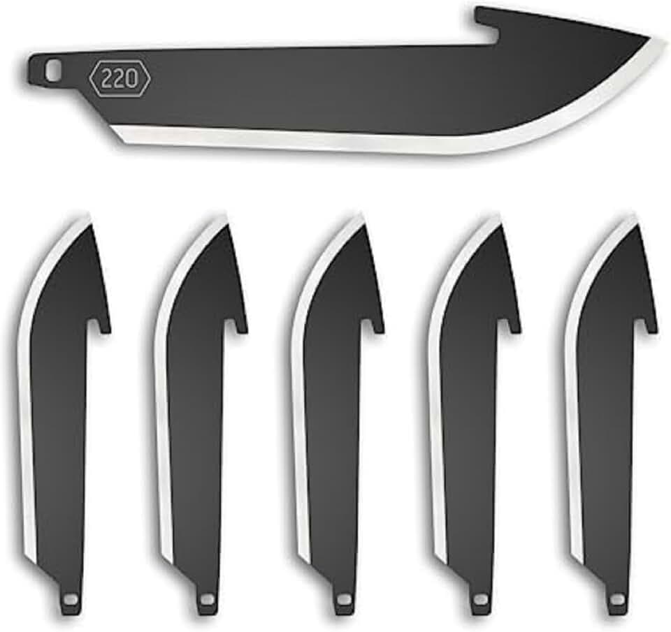 Outdoor Edge RazorSafe 2.2" Black Drop-Point | 6 Pack of EDC Drop Point Blades | Compatible 2.2" Razor Blade Knives | Perfect for Work & Everyday Carry