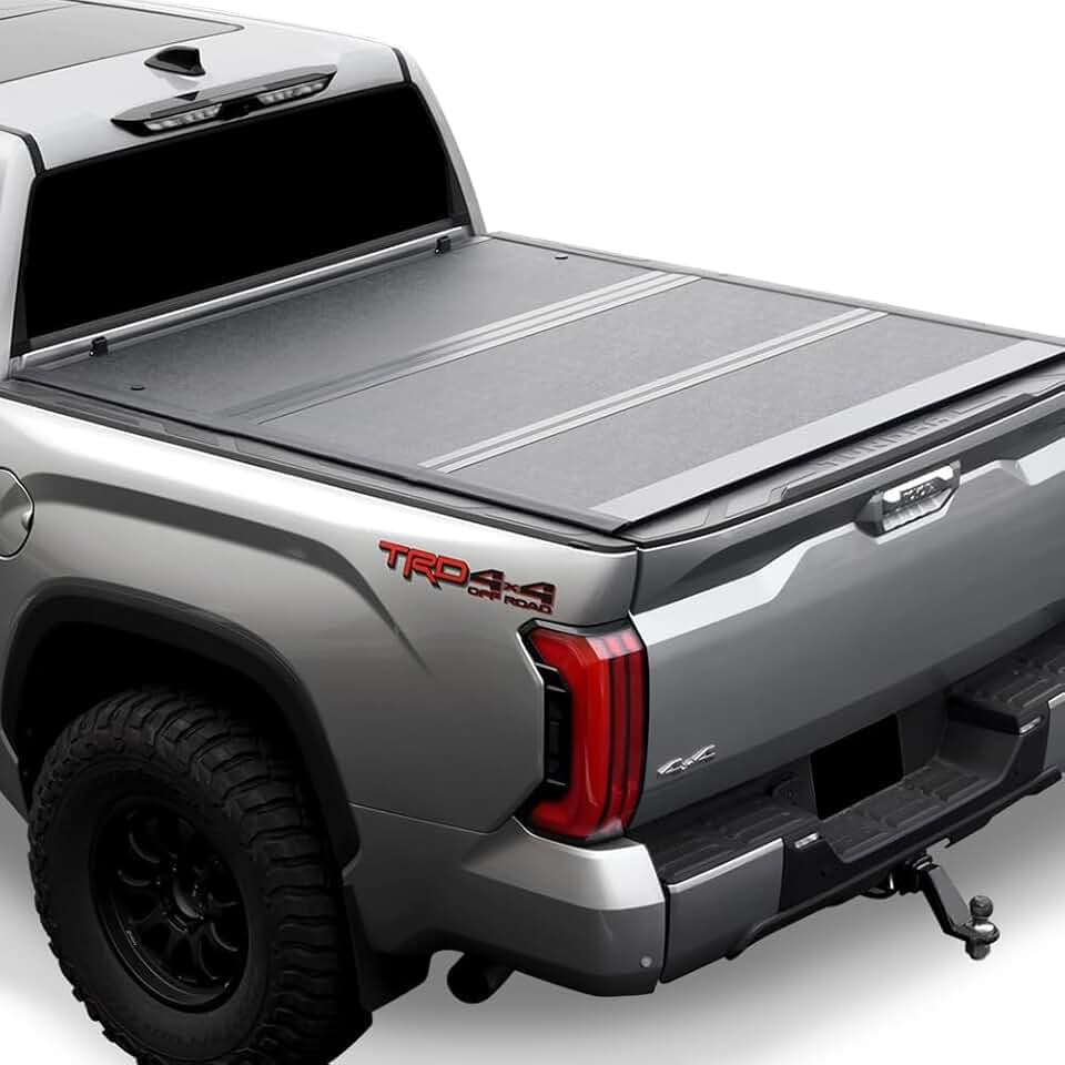 Armordillo CoveRex TFX Low Profile Flush Mount Hard Tri-Fold Truck Bed Tonneau Cover|Compatible with 2016 2017-2024 Titan 5.5 Ft (66") Short Bed|8738344|Truck Bed Cover