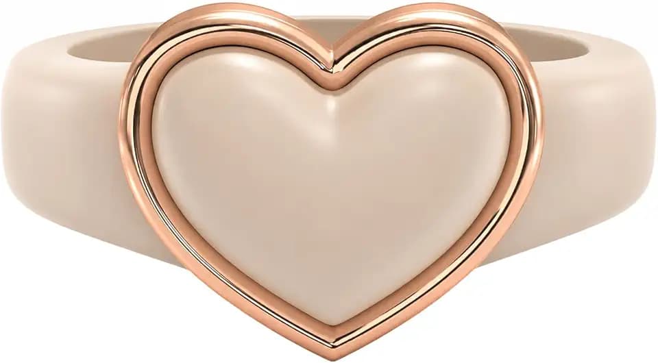 Rinfit Heart Silicone Ring with Stainless Steel Frame