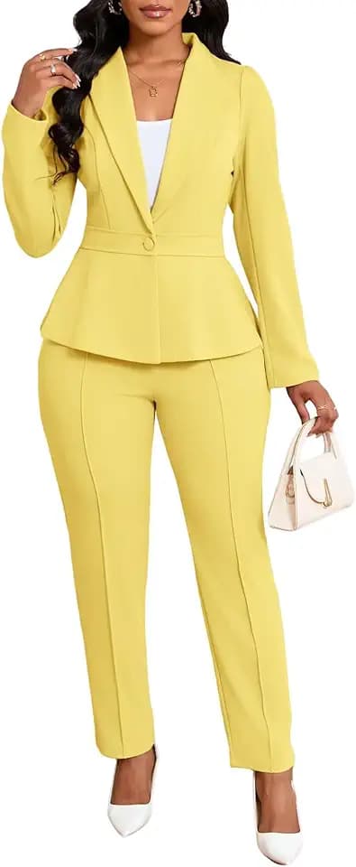 Ophestin Business Casual Outfits Blazers Set Pants Suits for Women Dressy