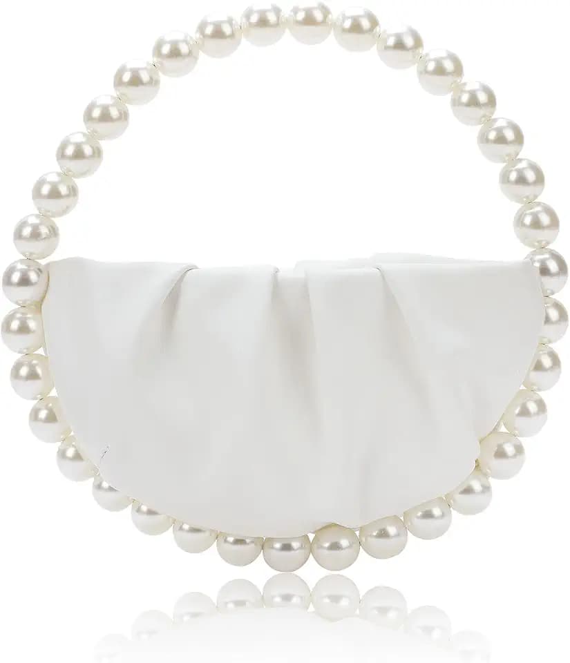 CARIEDO Pearl Crescent Clutch Wedding Bridesmaid Evening Party Purse Bag