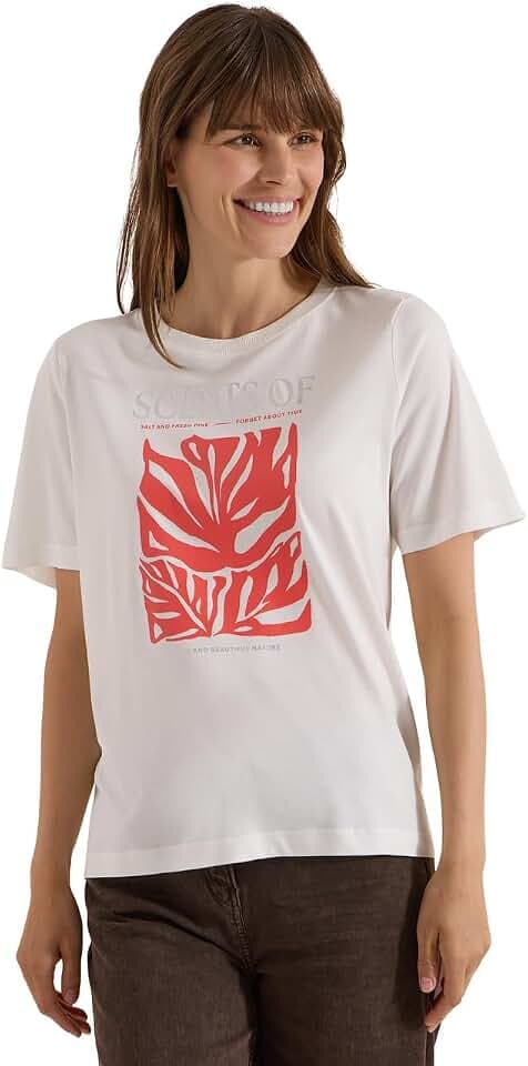Damen T-Shirt mit Rundhals und Frontprint