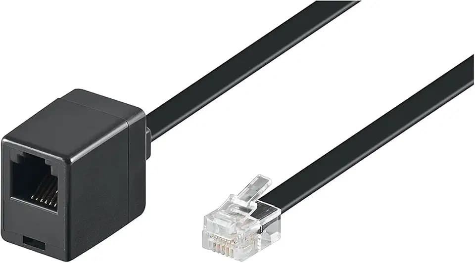 Goobay 68263 Modular Verlängerungskabel flach 3m / RJ12 Stecker auf RJ12 Buchse / Telefonkabel 3m verlängern / CCA RJ12 Kabel Westernstecker Telefonanschlusskabel 3 Meter