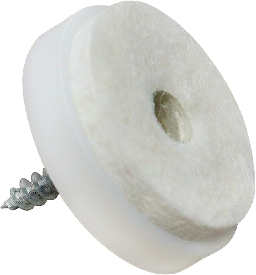 Adsamm® / 32 x Filzgleiter mit Schraube/Weiß/Ø 28 mm/rund/Möbelgleiter zum Schrauben in Premium-Qualität