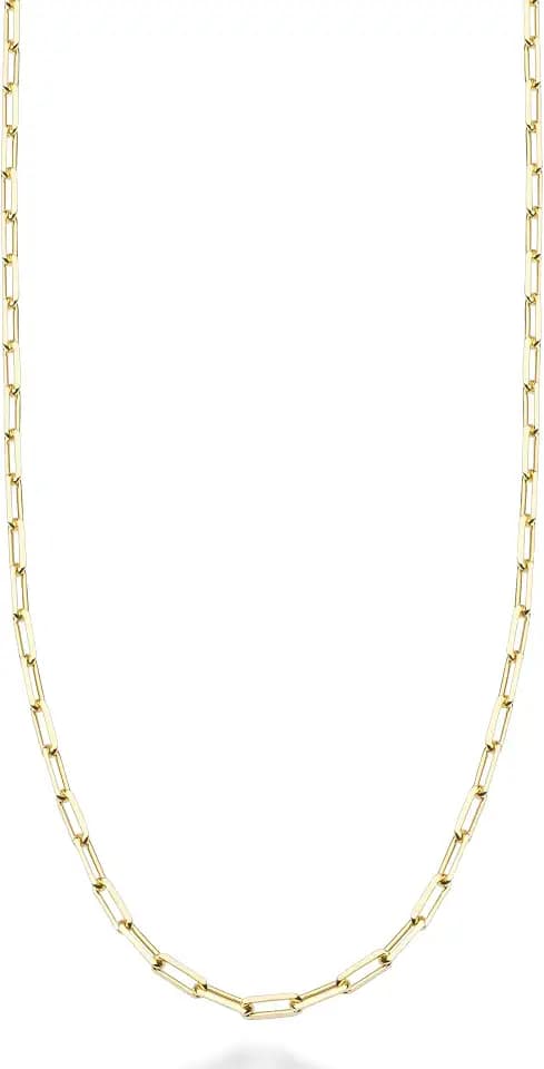 Miabella Italian 925 Sterling Silver 2mm Paperclip Necklace for Women