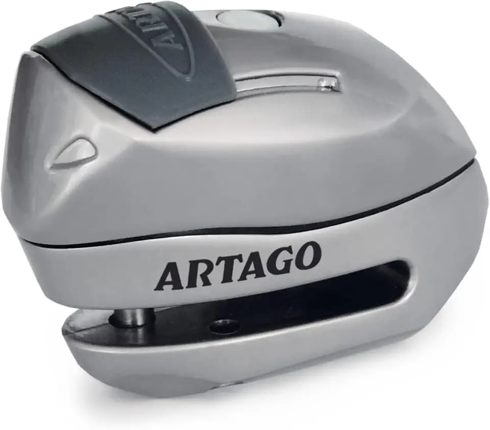 Artago 24S.6M Alarm Disc Lock Motorcycle 120dB ON/Off, Smart Warning Function Optimized Sensitivity, LED-Light, Replaceable Alarm Module, Long Life Battery, Cylinder Protection, 6mm pin