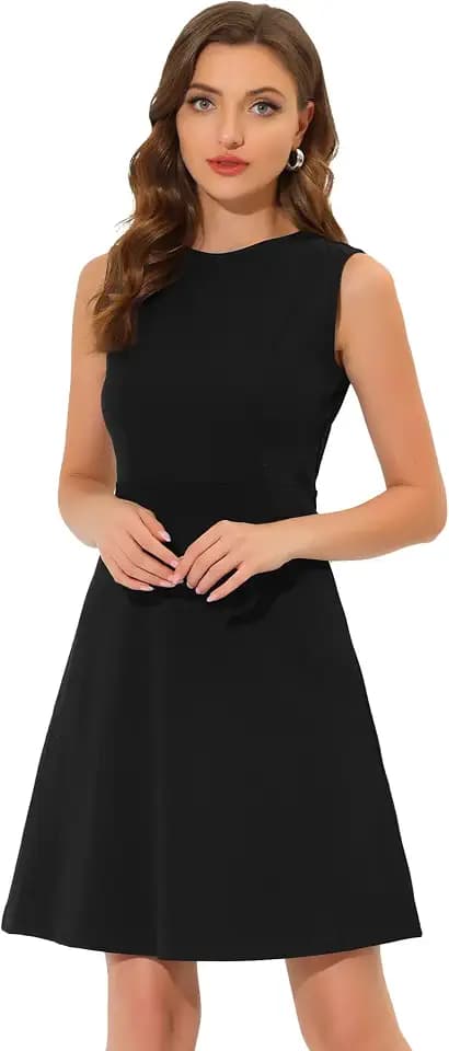 Allegra K Women's Work Dress Sleeveless A-Line Business Casual Dresses