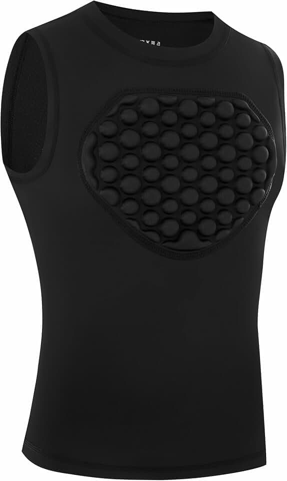 Runhit Youth Baseball Chest Protector Softball Lacrosse Football Padded Compression Shirt Heart Guard Sternum Protection